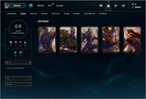 Conta ouro 4 com 135 champs e 69 skins + 380K de Yasuo - League of Legends LOL