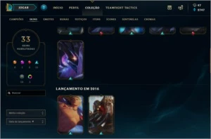 Conta de GOLD - muitas skins raras - League of Legends LOL