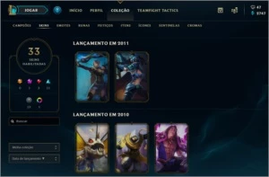 Conta de GOLD - muitas skins raras - League of Legends LOL