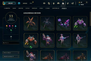 Conta league of Legends +100 skins LOL