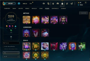 Conta league of Legends +100 skins LOL