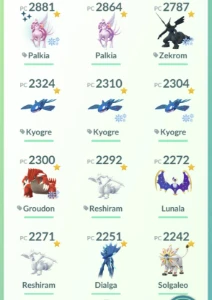 Pokémon Lendários, Shinies e Purificados (Mewtwo, Rayquaza,