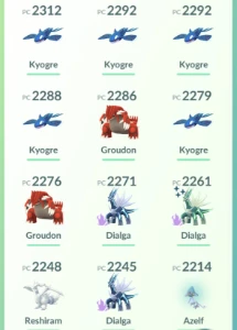 Pokémon Lendários, Shinies e Purificados (Mewtwo, Rayquaza,