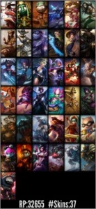 Conta Ouro IV com todos os campeões e várias skins - League of Legends LOL