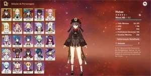 CONTA GENSHIN NÍVEL 51 (5★ HU TAO, MONA, JEAN E YAE MIKO) - Genshin Impact