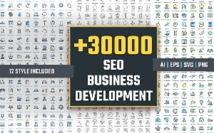 +30000 Ícones de Desenvolvimento de Negócios de SEO - Others