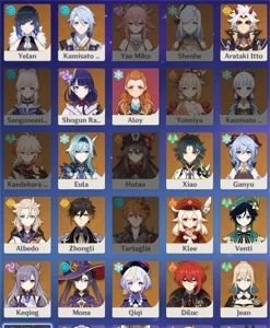 Conta AR 58 com 16 personagens 5* e 7 armas 5* - Genshin Impact