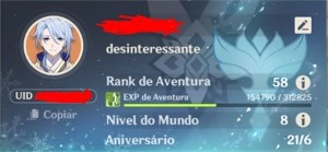 Conta AR 58 com 16 personagens 5* e 7 armas 5* - Genshin Impact