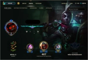 Conta LoL nivel 59, S7 Plat 4, Todos os campeões, 167 skins - League of Legends