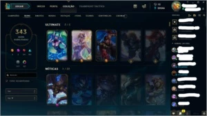 DIAMANTE 4, TODOS CAMPEÕES, 343 SKINS - League of Legends LOL