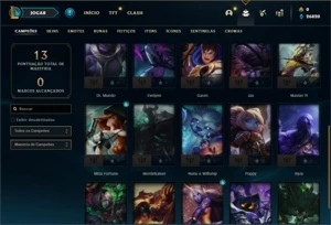 Conta Diamante 1 com 25 Champs e 2 Skins + 12 Fragmentos - League of Legends LOL