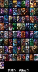 Conta League of Legends, Platina V, 63k RP em Skins. LOL