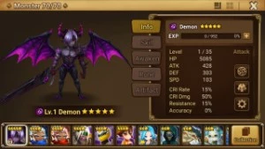 Reroll Summoners War lvl10 com Demon Dark Belzebud + Chasun