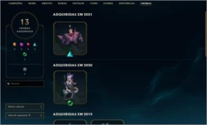 Conta Gold 2 , 288 skins Otima :D - League of Legends LOL