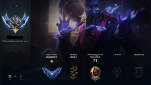 Conta League of Legends diamond 2 65% de win rate LOL