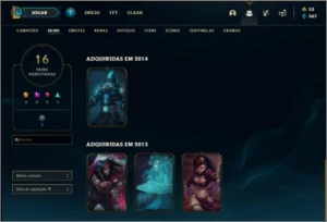 Conta platina 4 com 86 champs e 16 skins - League of Legends LOL