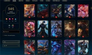 conta com 345 skins - League of Legends LOL
