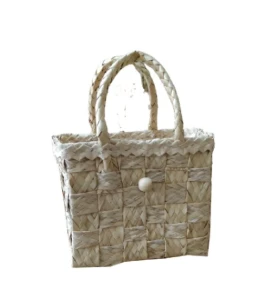 Sacola de Palha - Quadriculada - Artesanato e Personalizados