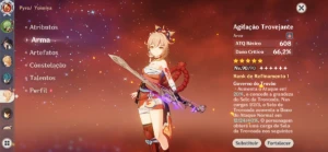 CONTA GENSHIN AR57 /13x5★/ Yelan + Aqua / Yoimiya + Agitação - Genshin Impact