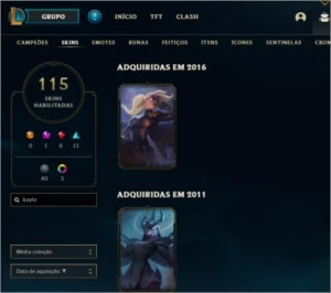 conta lol com skins antiga/rara - League of Legends
