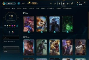 Ouro 3 com 80 Champs e 19 Skins - League of Legends LOL