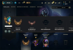 Ouro 3 com 80 Champs e 19 Skins - League of Legends LOL