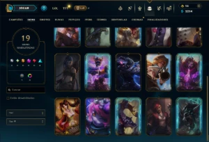 Ouro 3 com 80 Champs e 19 Skins - League of Legends LOL