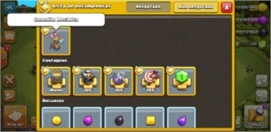 CV9 SEMI FULL COM BILHETE DOURADO - Clash of Clans