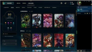 CONTA LEAGUE OF LEGENDS - DIAMANTE 4 - 80 SKINS LOL