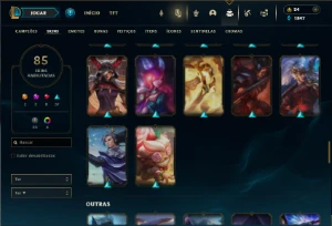 Diamante 3 com 90 Champs e 85 Skins - League of Legends LOL