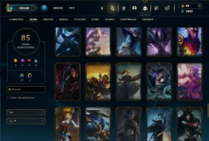 Diamante 3 com 90 Champs e 85 Skins - League of Legends LOL