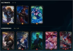 CONTA LEAGUE OF LEGENDS 290 SKINS E DIAMANTE 4 LOL