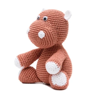 Hipopótamo Marrom em Amigurumi Artesanal - Artesanato e Personalizados