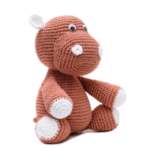 Hipopótamo Marrom em Amigurumi Artesanal - Artesanato e Personalizados