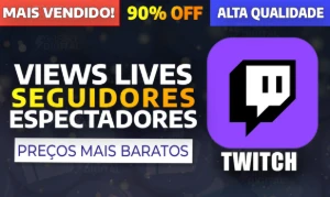 TWITCH LIVE, SEGUIDORES, CURTIDAS, VIEWS, ESPECTADORES - Redes Sociais