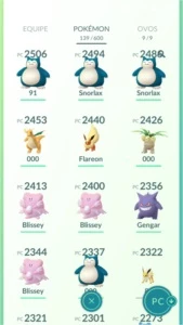 Conta de Pokémon GO