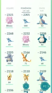 Conta de Pokémon GO