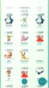 Conta de Pokémon GO