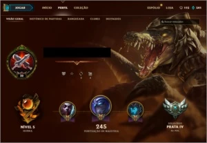 Conta Prata 4 - League of Legends LOL