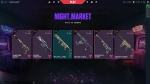 Conta com mercado noturno top e algumas skins de passe - Valorant