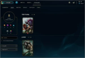 CONTA LEAGUE OF LEGENDS 59 CAMPEÕES E 15 SKINS LOL