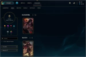 CONTA LEAGUE OF LEGENDS 59 CAMPEÕES E 15 SKINS LOL
