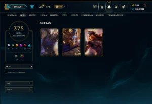 Bronze 1 com TODOS os Champs e 375 Skins +2 Prestigios - League of Legends LOL