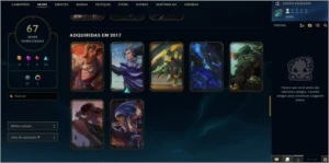 CONTA GOLD 3 COM QUASE 10 ANOS, ICONES RAROS E 67 SKINS. - League of Legends LOL