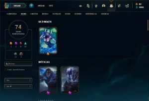 Conta ouro 4 com 80 Champs e 74 Skins - League of Legends LOL