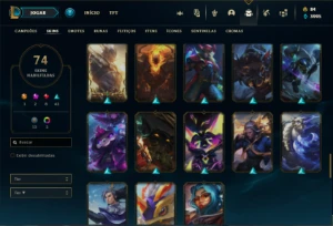 Conta ouro 4 com 80 Champs e 74 Skins - League of Legends LOL
