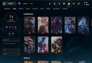 Conta ouro 4 com 80 Champs e 74 Skins - League of Legends LOL