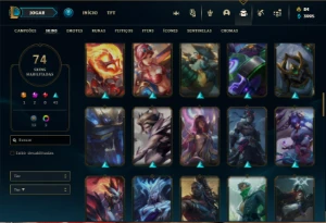 Conta ouro 4 com 80 Champs e 74 Skins - League of Legends LOL