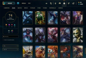 Conta ouro 4 com 80 Champs e 74 Skins - League of Legends LOL