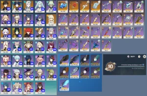 Conta Genshin Impact AR 55 com 10 T5 + 100+ Destinos ⭐